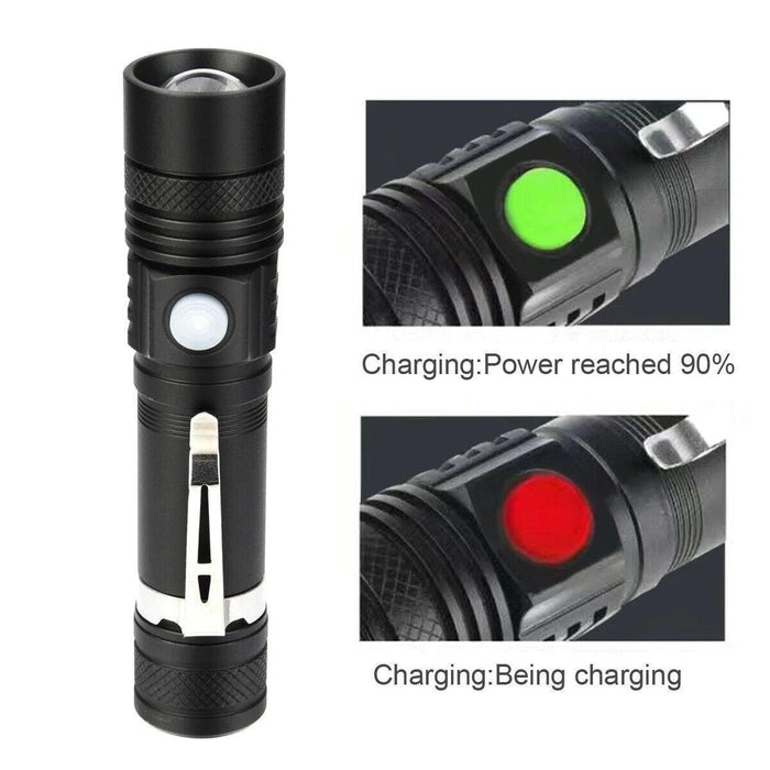 Super Bright 90000LM LED Tactical Flashlight Zoomable with Rechargeable Battery 90000LM Rechargeable Tactical LED Flashlight Zoomable - Super Bright  Lacatang Shop Lacatang Shop 