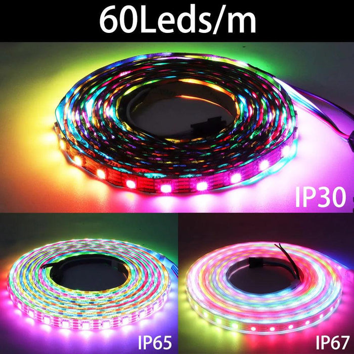 WS2812B WS2811 WS2813 WS2815 5050 RGBIC Smart LED Strip WS2812 Individually Addressable IC 30/60/144Pixels/Leds/m Light DC5V/12V WS2812B WS2811 WS2813 WS2815 5050 RGBIC Smart LED Strip WS2812   Lacatang Shop Lacatang Shop 