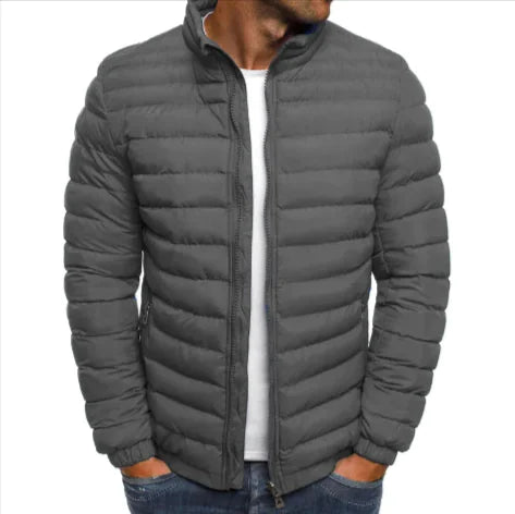 Men's Insulated Cotton Padded Jacket – Stylish Outdoor Zipper Coat