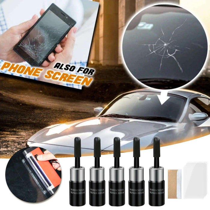 5Pcs Automotive Glass Nano Repair Fluid Kit Cracked Car Windshield Repair Kit Resin Windscreen Tool for Fixing Chips, Cracks, Bulls-Eye and Star-Shaped Crack 5Pcs Nano Repair Kit for Car Windshield Chips & Cracks Fix  Aliexpress Lacatang Shop 