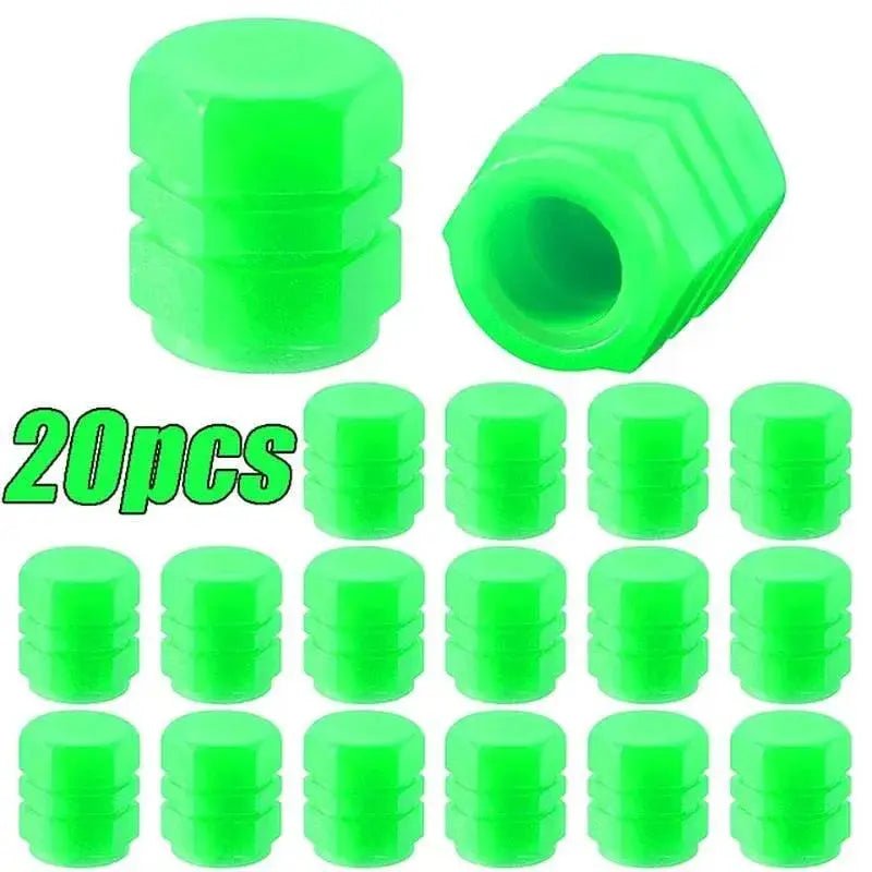 10 - 40PCS Car Luminous Tire Valve Cap Motorcycle Bike Wheel Nozzle Night Glowing Fluorescent Decor Tyre Valve Stem Luminous Caps - Lacatang Shop