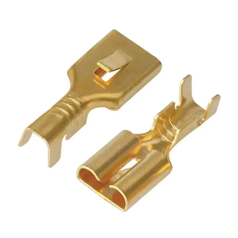 100Pcs/200Pcs H62 Brass Tinned 6.3Mm Automotive Female Terminals