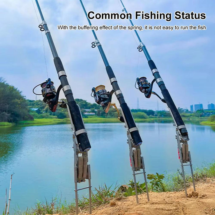 Fishing Rod Ground Holder Base Downhill Automatic Cane Support Stand Fish Pole Folding Holder Suitable Lakes Pond River Stream - Lacatang Shop