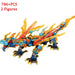 Introducing the New Phantom Ninja Dragon Ship Model by Lacatang Shop, crafted from interlocking blocks made of non-toxic ABS. This colorful and intricate model features a stunning mix of orange, blue, and yellow hues, complete with detailed wings and claws. The set includes "786+PCS 2 Figures," providing an engaging building experience for kids.