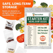 15,000 Non GMO Heirloom Vegetable Seeds for Planting Vegetables and Fruits - 32 Variety Pack of Vegetable Seeds for Gardening, Survival Gear, Seed Vault Emergency Supplies Kit - Lacatang Shop
