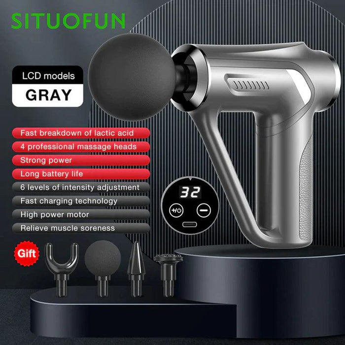 SITUOFUN Massage Gun 32 Levels Deep Tissue Neck Body Back Muscle Sport Electric Pistol Massager Exercise Relaxation Pain Relief SITUOFUN Massage Gun - 32 Levels Deep Tissue Pain Relief Massager  Lacatang Shop Lacatang Shop 