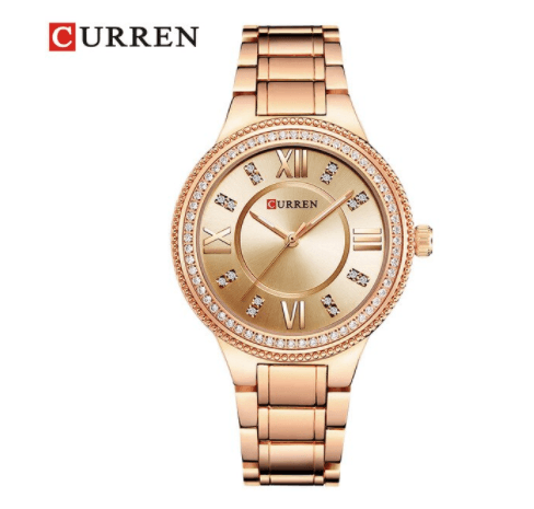 The stylish CASSANDRA Women's Classic Watch by Lilac Quartz features a round, ornamental bezel and Roman numerals on its dial, driven by dependable Japan Quartz movement. Adorned with the signature Lilac Quartz logo and a linked bracelet, it is also splash water resistant for enhanced durability.