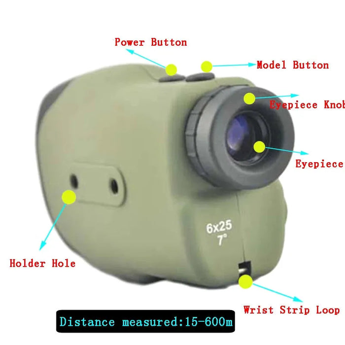 Visionking Golf 6X25 Laser Rangefinder Multifunctional High Angle 600m Distance Meter Measurement For Tactical Hunting HD Optics