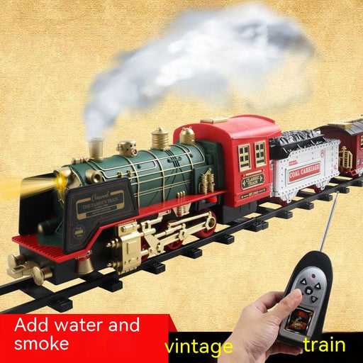 Remote Control Rail Car Smoke Music Light Christmas Charging Train Children's Toys - Lacatang Shop