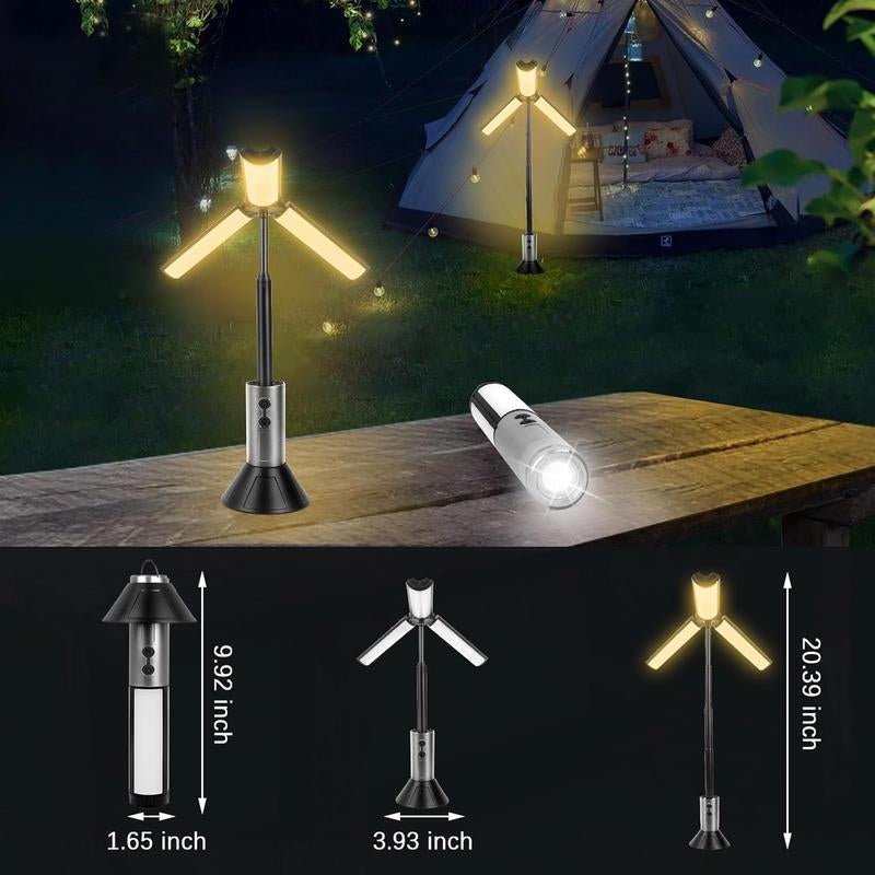 2 in 1 LED Work Light, 1 Count Portable Foldable Camping Light Flashlight, Multifunctional LED Light for Hiking, Camping, Fishing and Travel - Lacatang Shop