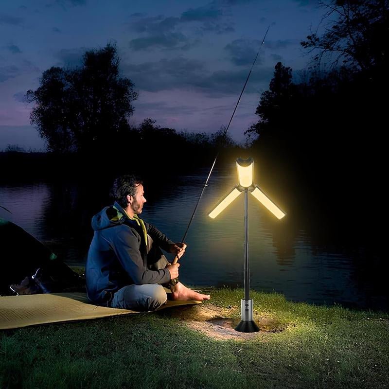 2 in 1 LED Work Light, 1 Count Portable Foldable Camping Light Flashlight, Multifunctional LED Light for Hiking, Camping, Fishing and Travel - Lacatang Shop