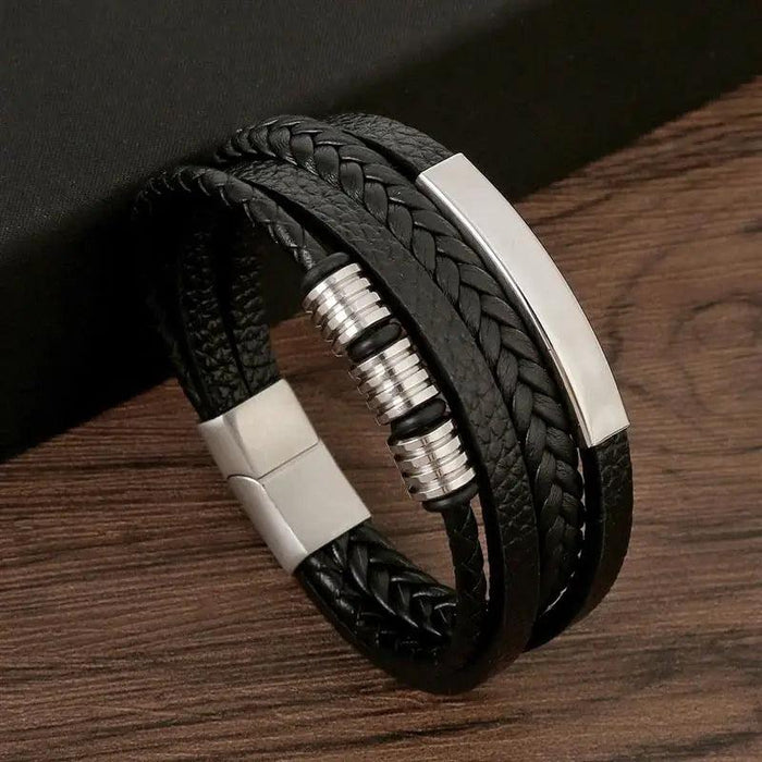 Classic Men's Leather Bracelet New Style Hand-woven Multi-layer Combination Accessory Fashion Man Jewelry Wholesale Dropshipping - Lacatang Shop