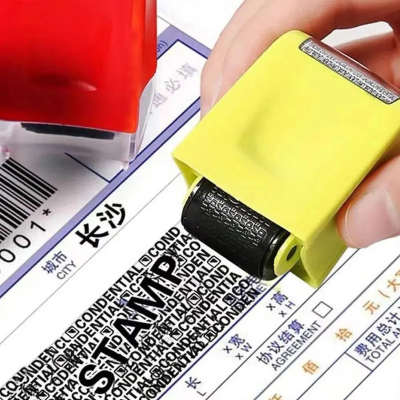 2Pcs Stamp Roller Anti - Theft Protection ID Seal Smear Privacy Confidential Data Guard Information Data Identity Address Blocker - Lacatang Shop