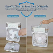 3 in 1 Portable Air Cooler Fan with LED Light & Humidifier - Lacatang Shop