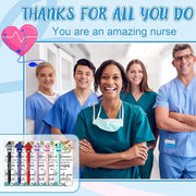 24 Set Nurse Pens Bulk 2026 Nurse Appreciation Gift Cute Medical Themed Cartoon Ballpoint Pens with Inspirational Greeting Cards for Nurse Week Doctor Medical Assistant Healthcare Worker Appreciation Gift CNA Week Supplies
