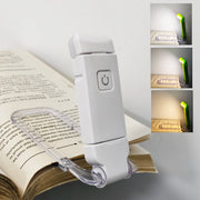 Reading Book Light Portable USB Rechargeable Book Clip Light Bookmark Light Tri Color Warm Eye Protection Adjustable Light