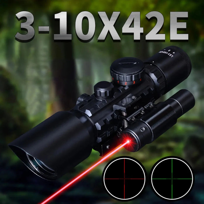 Tactical Red Green Dot Scope Optics Reflex Sight Riflescope Hunting 3-10x42E Outdoor Hunting Bird Watching Airgun Accessories