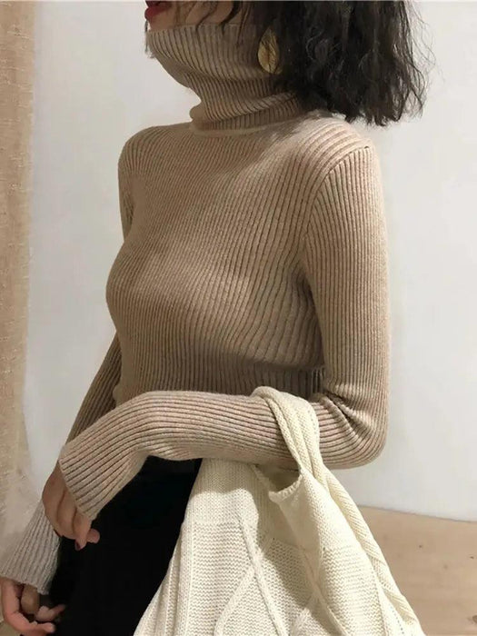 Turtleneck Sweater Womens 2024 Autumn Winter Tops Korean Slim Women Pullover Jumper Knitted Sweater Pull Femme Hiver Truien Turtleneck Sweater Women - Stylish and Cozy  AliExpress Lacatang Shop 