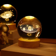 3D Crystal Ball Night Light with Wooden Base - Lacatang Shop