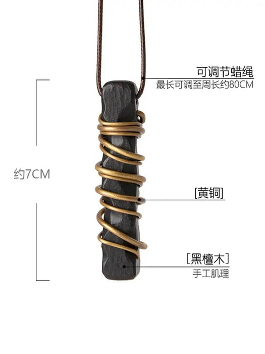 Original Design Ebony Wood Pendant Male Temperament Retro Chinese Ethnic Style Necklace Woolen Chain Female Jewelry New Product Ebony Wood Pendant - Retro Chinese Style Necklace  AliExpress Lacatang Shop 