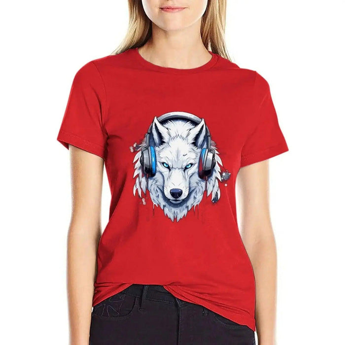 Wolf Gamer T-Shirt summer clothes funny animal print shirt for girls oversized t shirts for Women Wolf Gamer T-Shirt - Funny and Oversized  AliExpress Lacatang Shop 