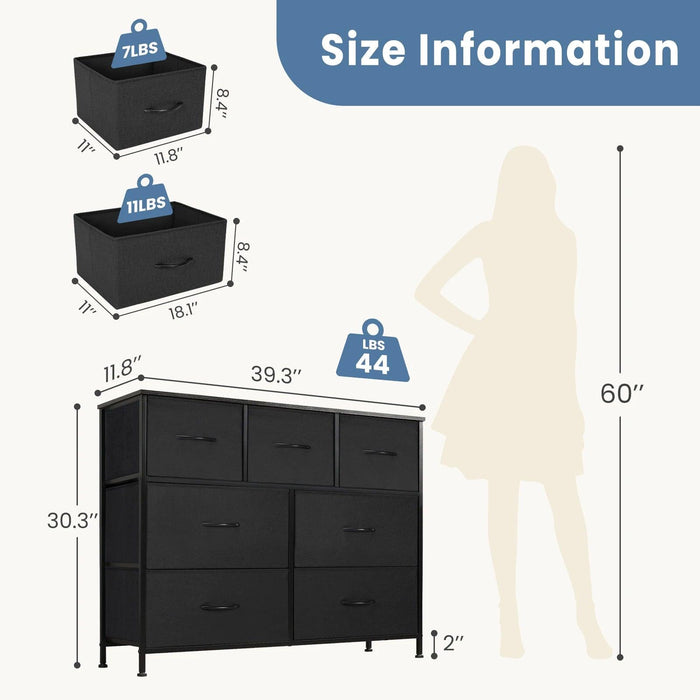 JHK Desser For Bedroom With 7 Fabric Drawers Organizer Storage Closet Chest Clothes For Living Room Display Cabinet Of Furniture Bedroom Dresser with Fabric Drawers - Organizer Storage  AliExpress Lacatang Shop 