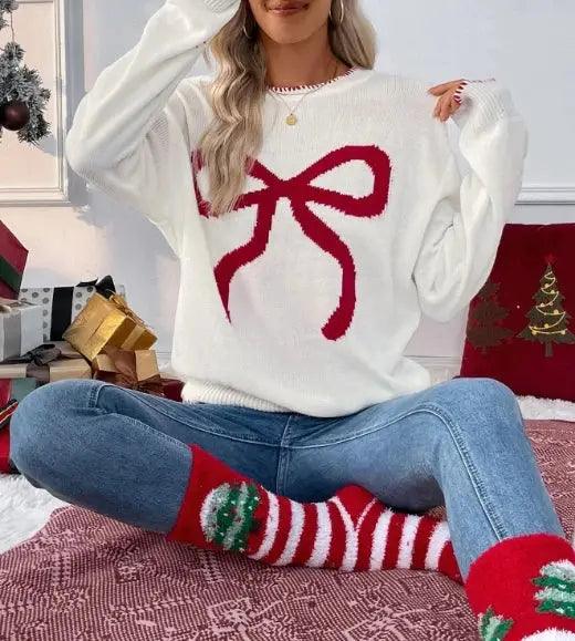 Fashionable and casual women's loose long sleeved round neck Christmas sweater 2024 autumn/winter new women's clothing Christmas Sweater Women's - Stylish and Cozy  AliExpress Lacatang Shop 