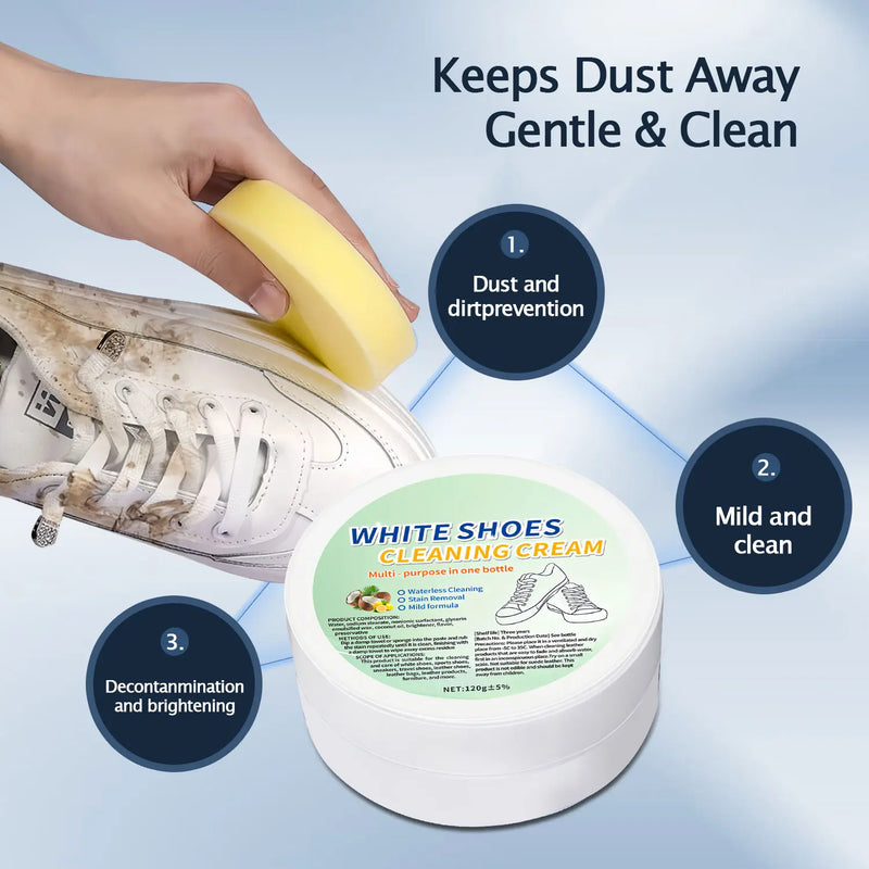 Multi-Purpose Shoe Cleaning Cream – Powerful Stain Remover for Shoes, Leather, Sofas, Bags, Furniture, Tiles & Car Interior | Fast Cleaning, Easily Restores Shine