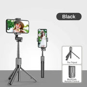 4-in-1 Wireless Bluetooth Selfie Stick with LED Ring Light, Tripod, and Monopod Compatibility for Smartphones