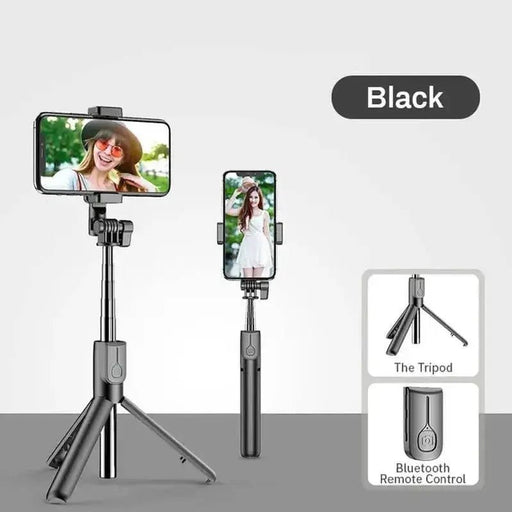 4-in-1 Wireless Bluetooth Selfie Stick with LED Ring Light, Tripod, and Monopod Compatibility for Smartphones