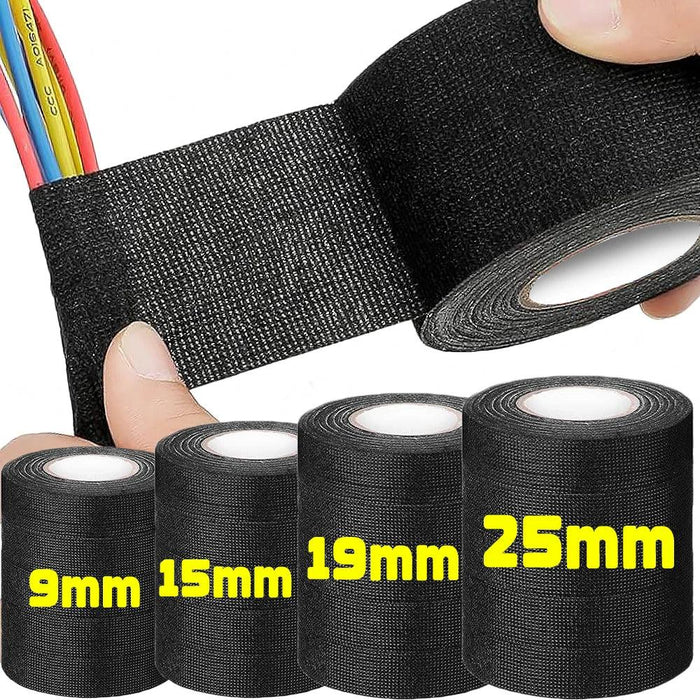 Electrical Tape Heat-resistant Harness Bundle Insulation Auto Wiring Fabric Cloth Wrap Waterproof Cable Organizer Adhesive Tapes Electrical Tape Heat-resistant Harness Bundle Insulation Auto Wiring   Lacatang Shop Lacatang Shop 