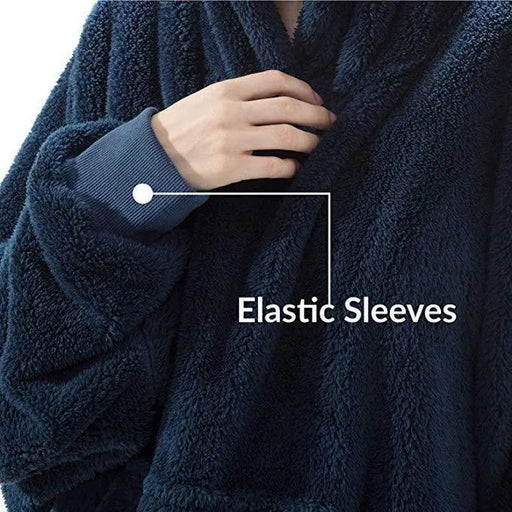 Hoodie Sweatshirt with Big Pocket Tops Sweater Comfortable Loose Double-Sided Fleece Thicker Wearable Blanket Comfortable Double-Sided Fleece Hoodie with Big Pocket & Warm Blanket  Lacatang Shop Lacatang Shop 