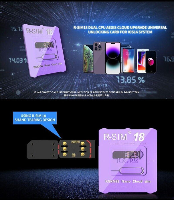 R-SIM18 RSIM 18 Nano Unlock Card For iPhone 14 Plus 13 12 11 Pro Max X s Xr 

Unlock iPhone 14 Plus to Xr with R-SIM18 RSIM 18 Nano Unlock Card | Pro Max Support 
 Tech Accessories Puce Gaia Lacatang Shop 