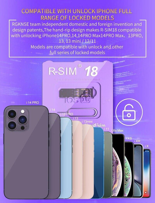 R-SIM18 RSIM 18 Nano Unlock Card For iPhone 14 Plus 13 12 11 Pro Max X s Xr 

Unlock iPhone 14 Plus to Xr with R-SIM18 RSIM 18 Nano Unlock Card | Pro Max Support 
 Tech Accessories Puce Gaia Lacatang Shop 