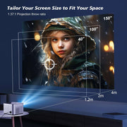 580ANSI Auto Focus Projector Android 11 4K 1080P Wifi6 Voice Control - Lacatang Shop