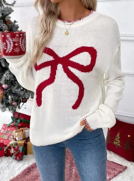 Fashionable and casual women's loose long sleeved round neck Christmas sweater 2024 autumn/winter new women's clothing Christmas Sweater Women's - Stylish and Cozy  AliExpress Lacatang Shop 