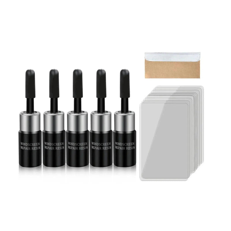 5Pcs Automotive Glass Nano Repair Fluid Kit Cracked Car Windshield Repair Kit Resin Windscreen Tool for Fixing Chips, Cracks, Bulls - Eye and Star - Shaped Crack - Lacatang Shop