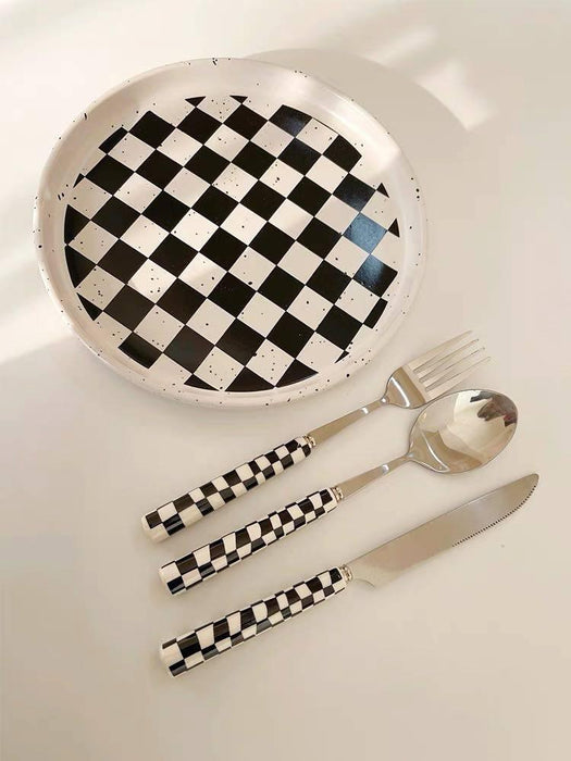 6 - Pack Modern Checkered Flatware Sets ( $4 / count ) - Lacatang Shop