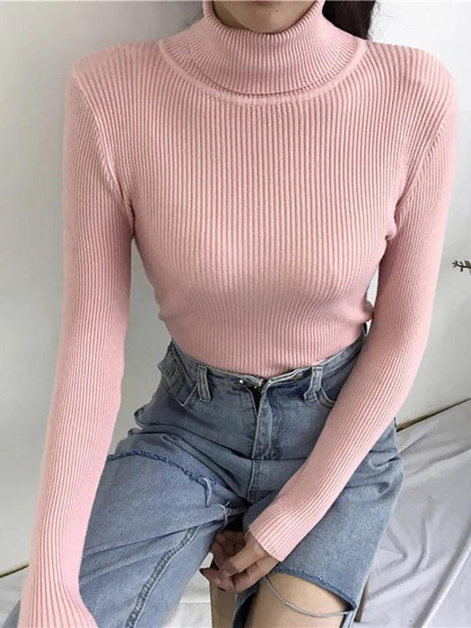 Turtleneck Sweater Womens 2024 Autumn Winter Tops Korean Slim Women Pullover Jumper Knitted Sweater Pull Femme Hiver Truien Turtleneck Sweater Women - Stylish and Cozy  AliExpress Lacatang Shop 