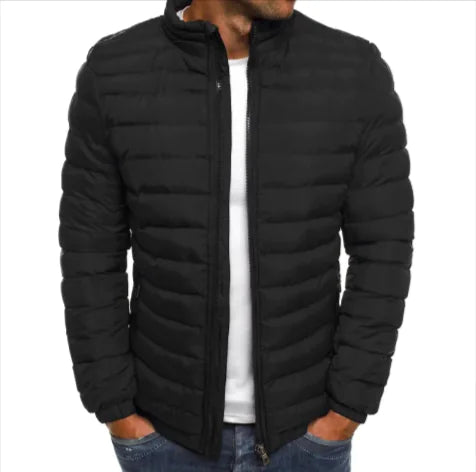 Men's Insulated Cotton Padded Jacket – Stylish Outdoor Zipper Coat