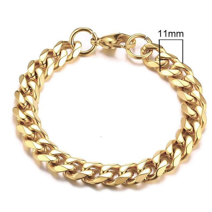 Vnox 3-11mm Chunky Miami Curb Chain Bracelet for Men, Stainless Steel Cuban Link Chain Wristband Classic Punk Heavy Male Jewelry Chunky Curb Chain Bracelet for Men - Stylish and Durable  AliExpress Lacatang Shop 