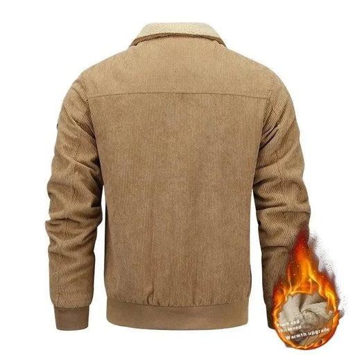 Winter Lapel Fleece Jacket With Pockets Warm Thicken Cotton Coat Men's Clothing - Lacatang Shop