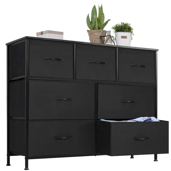 JHK Desser For Bedroom With 7 Fabric Drawers Organizer Storage Closet Chest Clothes For Living Room Display Cabinet Of Furniture Bedroom Dresser with Fabric Drawers - Organizer Storage  AliExpress Lacatang Shop 