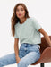 Bornladies Summer 100% Cotton Women's T-shirt Bottoming Basic Fashionable Solid Lady Short Sleeve Loose Tops Shirts 230g/㎡ Tops - Lacatang Shop