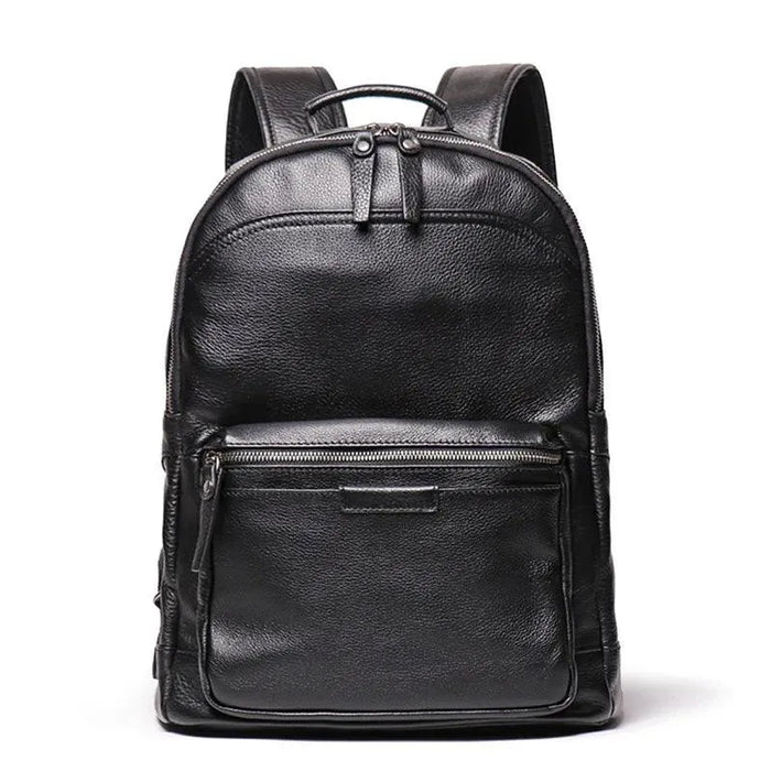 Genuine Leather Men Backpack 14 Inch Laptop Backpack Travel School Backpack Male Fashion Backpack Brown Cowhide Backpack - Lacatang Shop