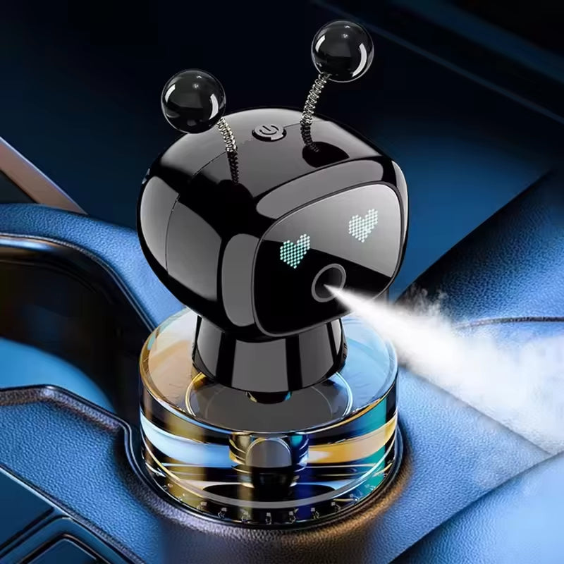 Smart Car Air Freshener AI Rechargeable Car Aroma Diffuser Smart Eyes 4 Levels of Adjustable Intelligent Car Diffuser Gift