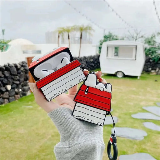 MINISO Snoopy Earphone Case for Airpods Pro 1 2 3 Cartoon Silicone Wireless Bluetooth Earbuds Protective Cover With Lanyard.