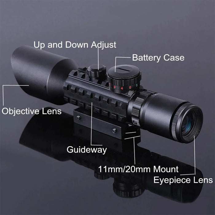 Tactical Red Green Dot Scope Optics Reflex Sight Riflescope Hunting 3-10x42E Outdoor Hunting Bird Watching Airgun Accessories