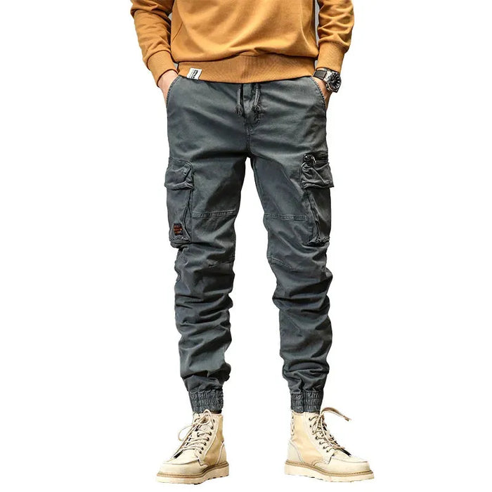 CAAYU Joggers Cargo Pants Mens Casual Y2k Multi-Pocket Male Trousers Sweatpants Streetwear Techwear Military Green Track Pants