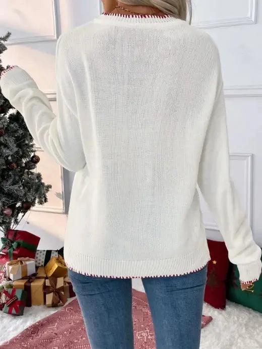 Fashionable and casual women's loose long sleeved round neck Christmas sweater 2024 autumn/winter new women's clothing Christmas Sweater Women's - Stylish and Cozy  AliExpress Lacatang Shop 